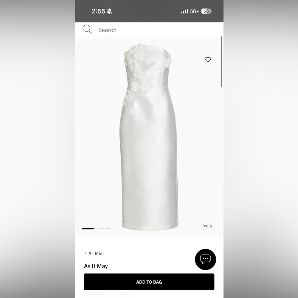 Serafina midi dress as it may white Saks Fifth Avenue NWT